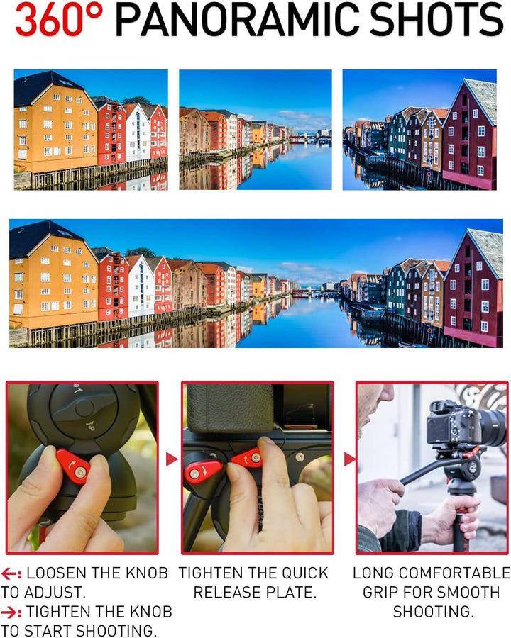 IFOOTAGE Cobra 3 Einbeinstativ Kamera C180F-P, automatische 1/4"- und 3/8"-Schraube, Kohlefaser, mit