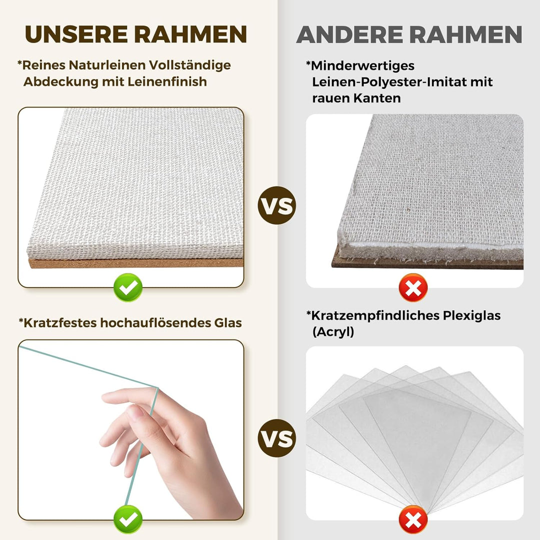 Muzilife 3D Bilderrahmen mit Echtglas 30x30 cm Holz, Tiefer Objektrahmen zum Befüllen für Wandbehang