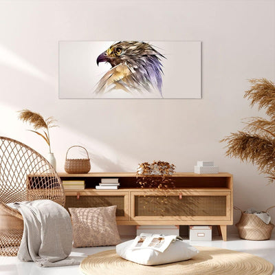 Wandbilder Dekoration Wohnzimmer Adler Vogel Feder Panorama Bilder auf Leinwand 120x50cm Leinwandbil