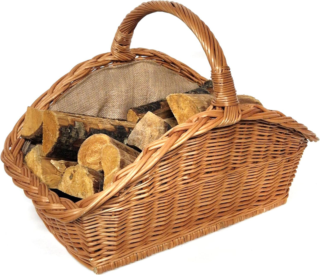 Tigana - Kaminkorb Holzkorb Kaminholzkorb aus Weide mit Jute (Art. 90280-Stabilo - Natur)