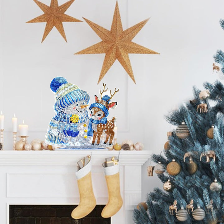 LYLIDIA Diamond Painting Weihnachten Neu Erwachsene Schneemann Ren Beidseitig DIY 5D Weihnachten Dia