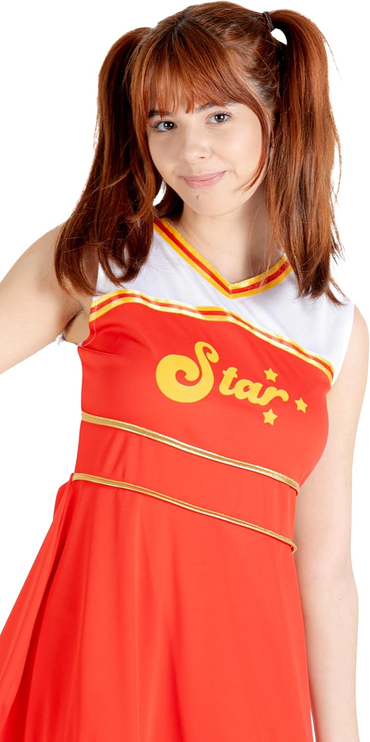 Ciao- Cheerleader Kostüm Verkleidung mit Pompons Einheitsgrösse Rot (Erwachsene), Einheitsgrösse Rot