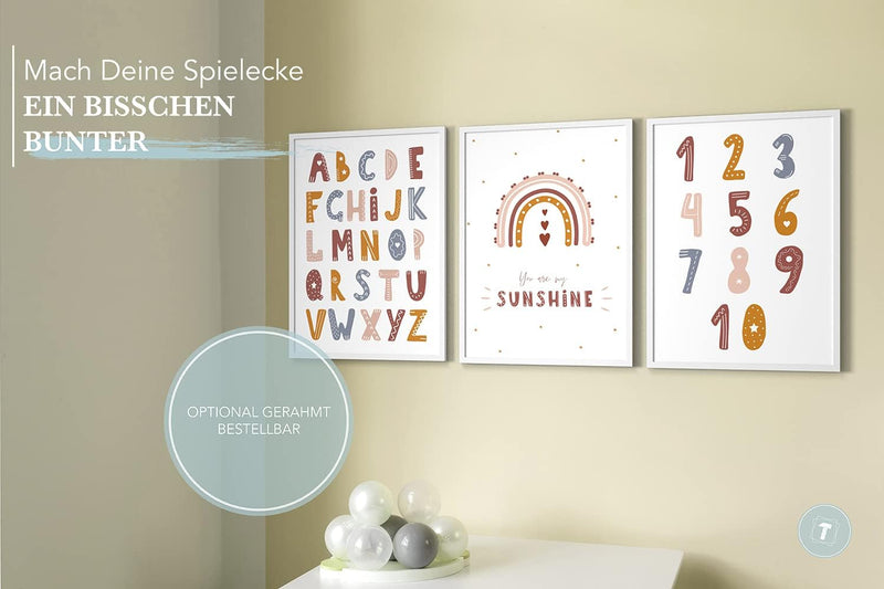 Papierschmiede® Kinderposter 3er Set Lernposter, 40x60 cm Wanddeko, Geschenk für Mädchen & Jungen Ki