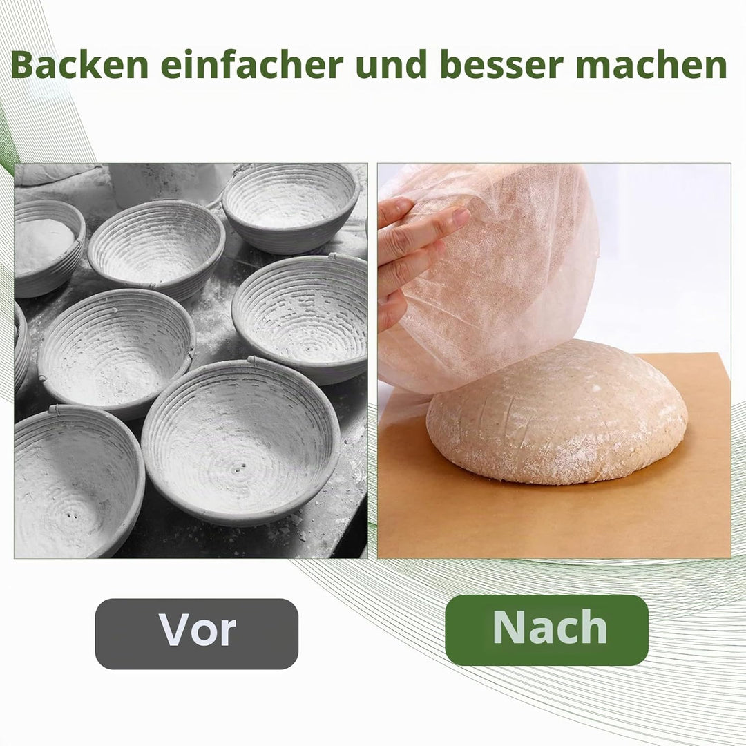 Banneton Brotgärkorbeinlagen, antihaftbeschichtet, BPA-frei, elastisch, um Teig am Korb zu verhinder