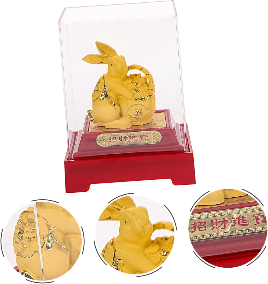 Beavorty Chinesisches Sternzeichen Hase Figur Feng Shui Hase Hase Statue Auto Armaturenbrett Dekor R