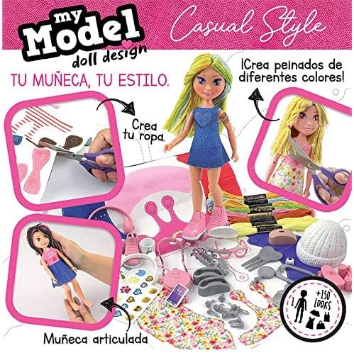 Educa 18368, My Model Doll Design Casual Puppe, DIY, Puppen selber Machen, Bastelset für Kinder ab 6