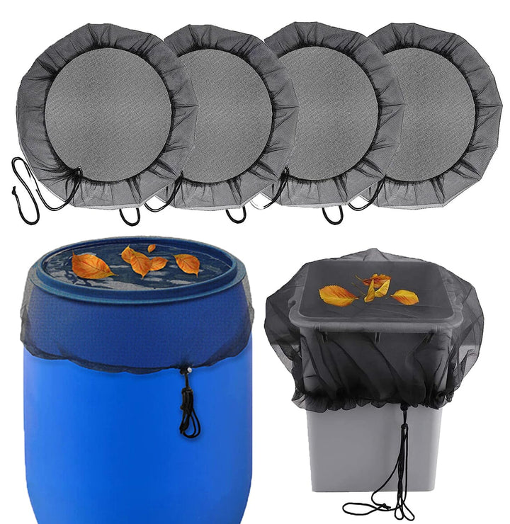 Regentonnen Netz, 4 Stück Verstellbares Regentonne Abdeckung, Regentonnennetz mit Gummizug, 95cm Dur