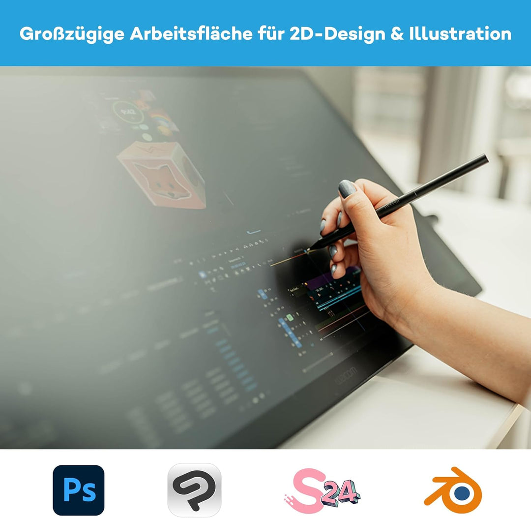 Wacom Cintiq 24 (2025 Edition) – 2.5K Grafik-Stiftdisplay mit Wacom Pro Pen 3, verstellbarem Ständer