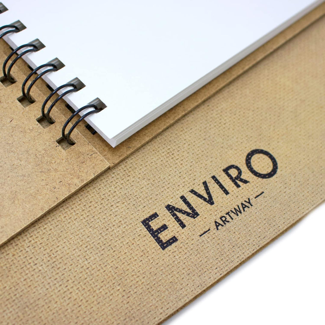 Artway Enviro - Skizzenbuch mit Spiralbindung - 100 % Recycling-Zeichenpapier - Hardcover - 35 Blatt