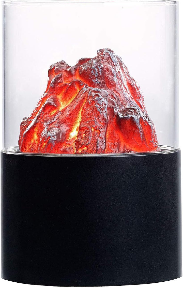 Carlo Milano LED Flamme: 2er-Set Mini-Dekofeuer mit Flackerlicht, Sichtglas, batteriebetrieben (Flac