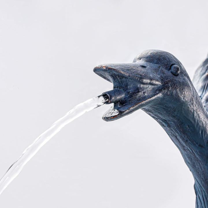 esotec Wasserspeier-Figuren Gans Gustav, Einzelfigur Teichfigur Gartenstatue, Brunnenfigur für Garte