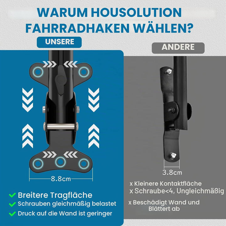 Housolution Fahrrad-Wandhalterung - EVA-Schaumstoff gepolstert, aus Carbonstahl, robust &amp; verstellba