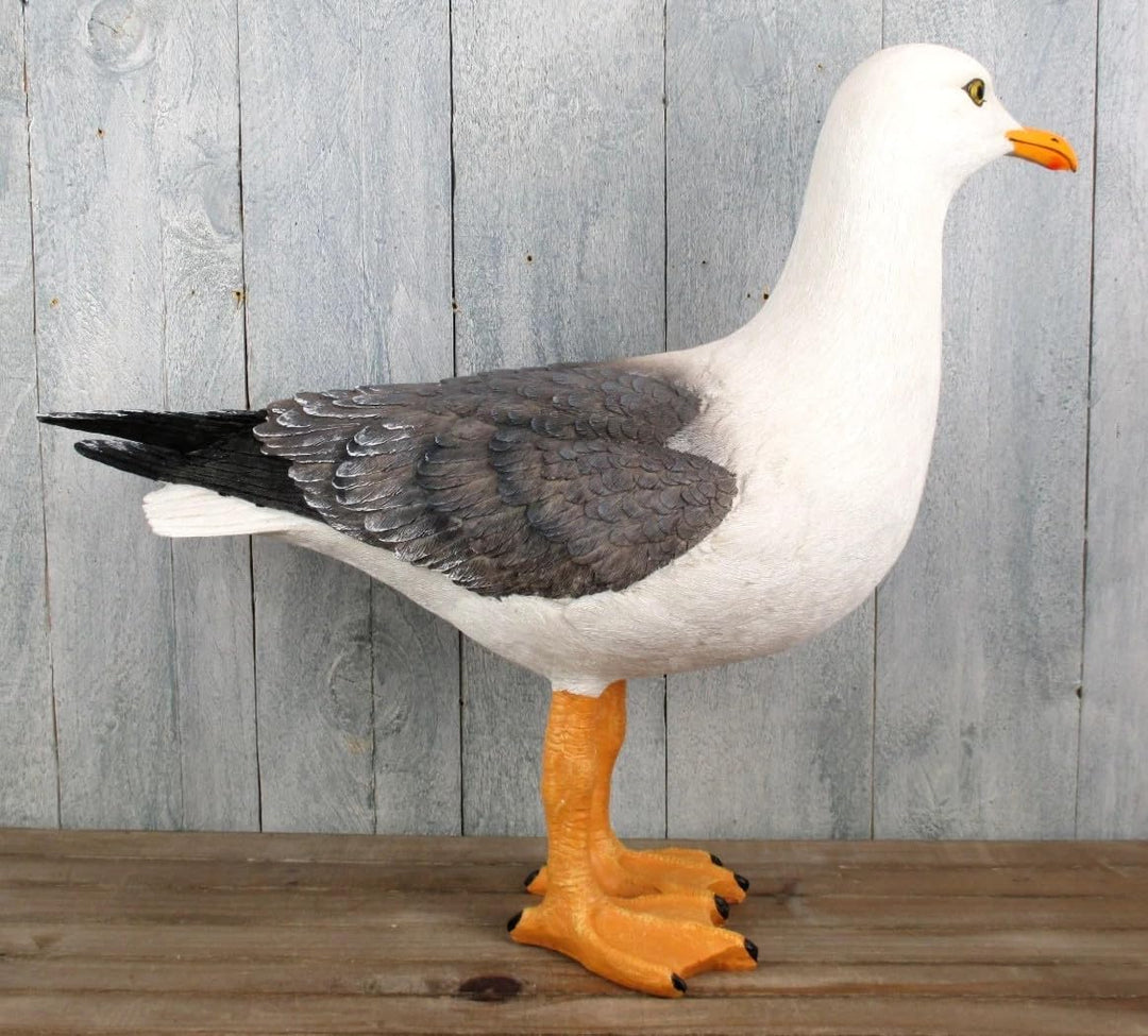 Generisch Grosse Deko Möwe stehend 44 x 37 x 14 cm Maritime Dekoration Figur Gartenfigur Skulptur Au