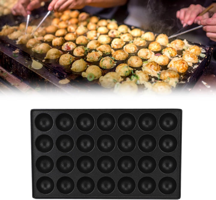Fockety Takoyaki-Maker, Aluminium 28-Loch-Pfanne mit Antihaftbeschichtung, Bequem zu verwenden, Mode