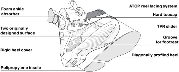 SHIMA EDGE Vented, Motorradschuhe für Männer - Verstärkte Strassenreitschuhe mit ATOP-Verschlusssyst