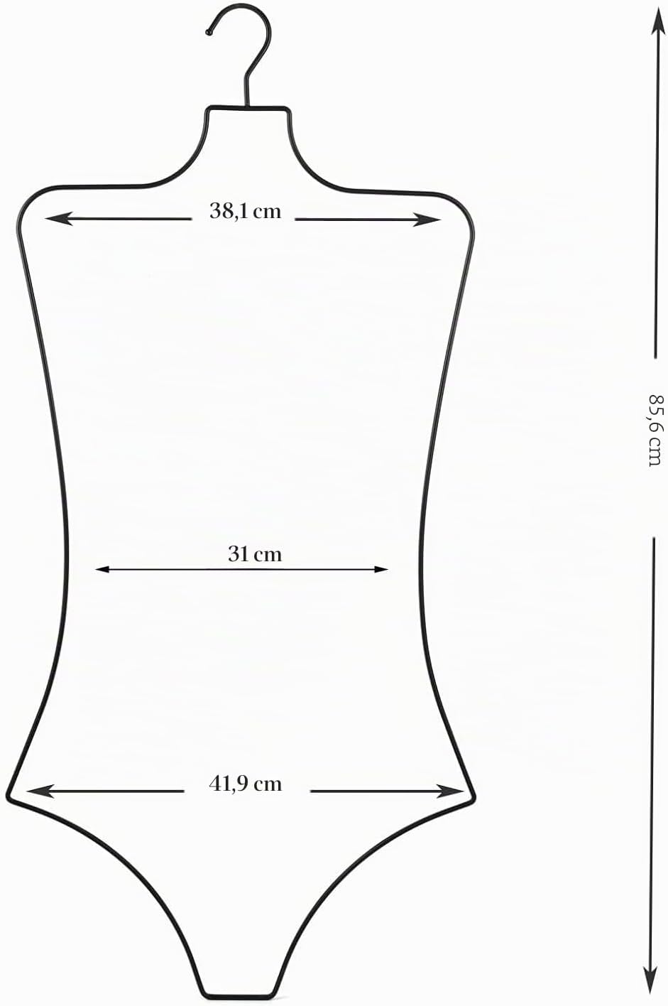 Dessous Aufhänger Draht Körperform Display (Mattschwarz) 10 PCS Bikini Badeanzug hänger, Mattschwarz