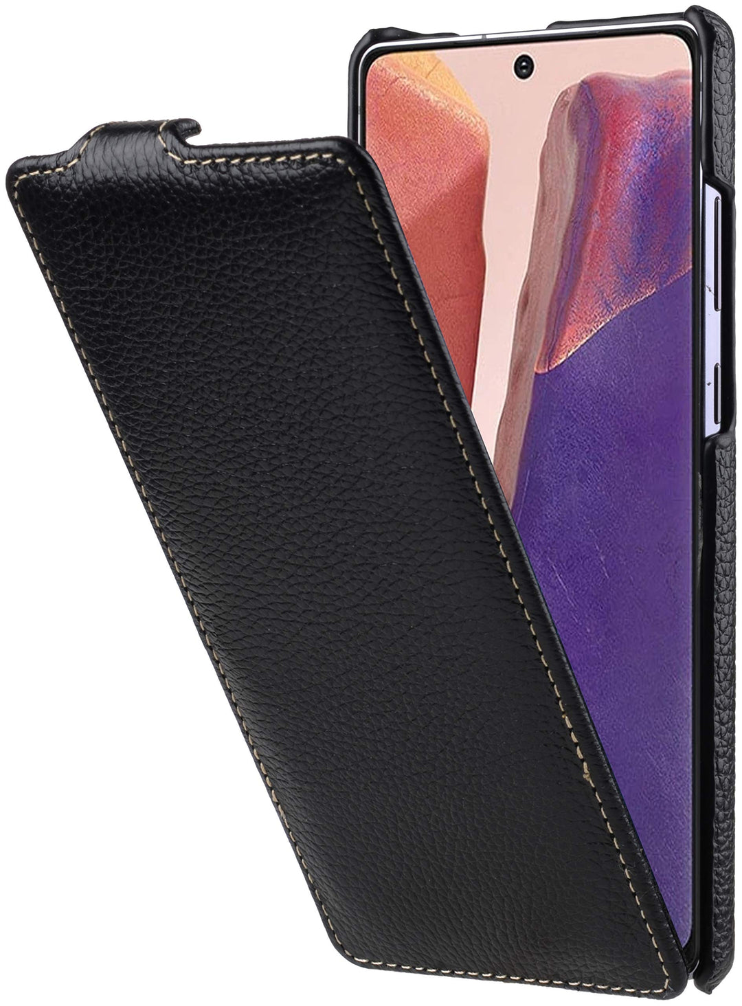 STILGUT UltraSlim kompatibel mit Samsung Galaxy Note 20 Hülle aus Leder - Samsung Note 20 Flip Case,