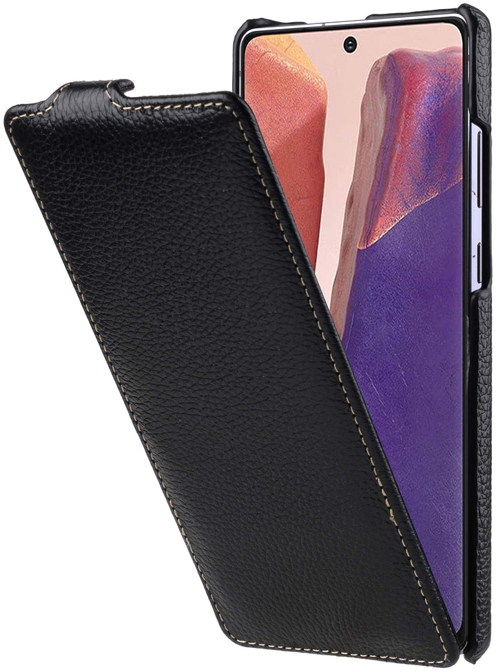 STILGUT UltraSlim kompatibel mit Samsung Galaxy Note 20 Hülle aus Leder - Samsung Note 20 Flip Case,