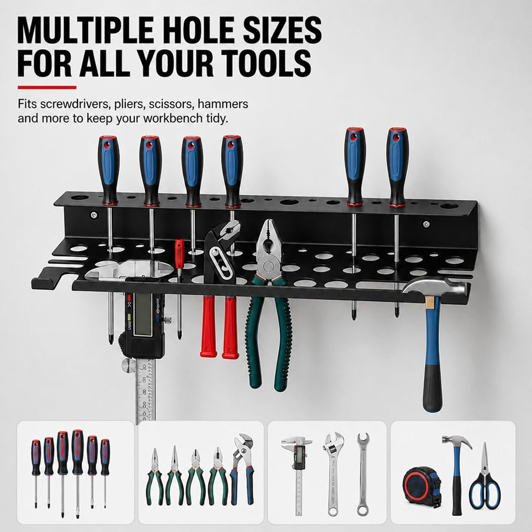 Werkzeughalter Wand 2in1 40cm Schraubendreher/Zange-Halter Code 6-18/19-32 | Robustes Metall, platzs