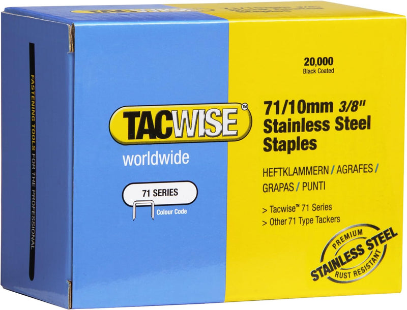 Tacwise 0375 Edelstahlklammern (71/10mm,20.000 Stück pro Verpackung)