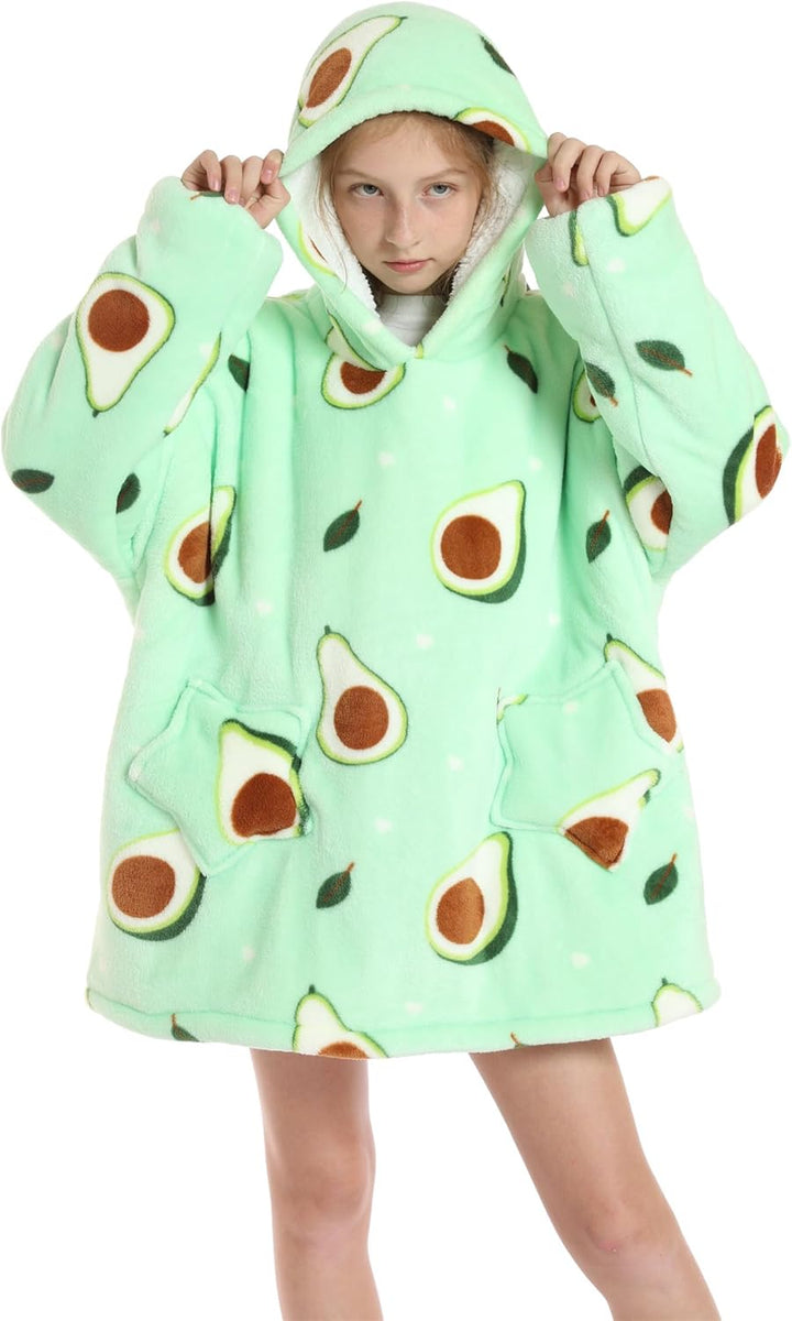 Shamdon Home Collection Kinder Übergrosse Hoodie Decke, Kapuzenpullover Sweatshirt mit Ärmel und Tas