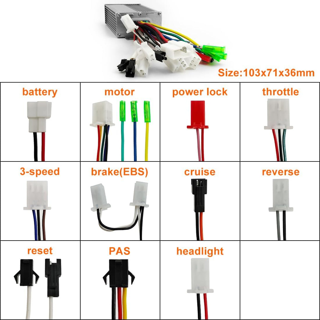L-faster 36V 48V 350W 500W Schubkarre Wagen Getriebe Nabenmotor Kit Off Road 14,5 Zoll Rad 24V 350W,