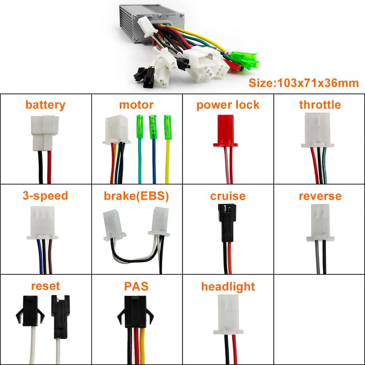 L-faster 36V 48V 350W 500W Schubkarre Wagen Getriebe Nabenmotor Kit Off Road 14,5 Zoll Rad 24V 350W,