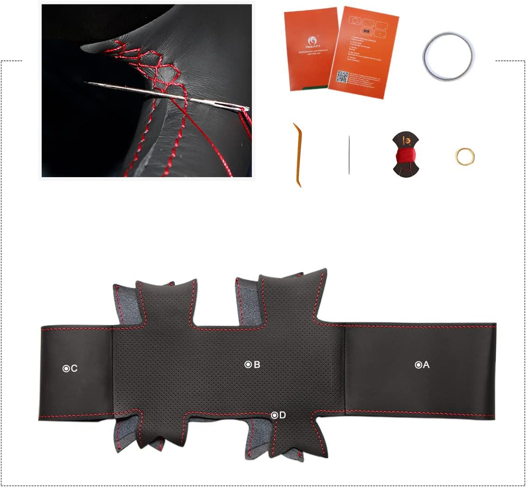 MEWANT Lenkradbezug für Passat B5 Golf 4 für Sharan für Bora T4 T5 für Seat Alhambra DIY Hand Nähen