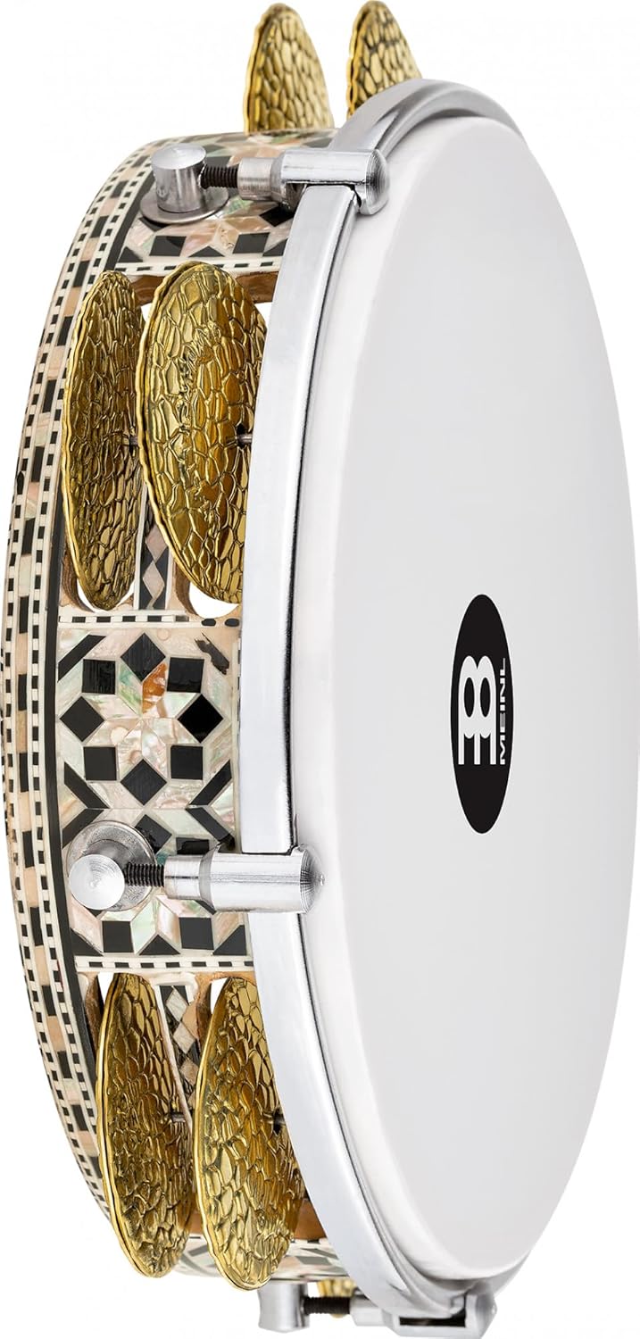 MEINL Percussion Artisan Edition Riq Drum - 8 3/4" White Pearl, Mosaic Royale (AERIQ1)