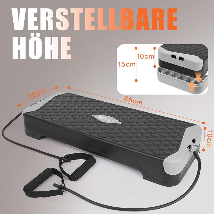 DH FitLife Stepper Für Zuhause | Verstellbares Steppbrett 10/15 cm | Aerobic Stepbenches & Step Up B