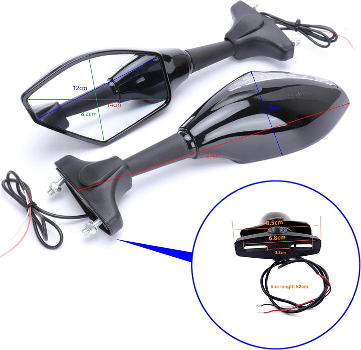 TABEN Motorrad-Rückspiegel mit LED-Blinker (E-Mark)