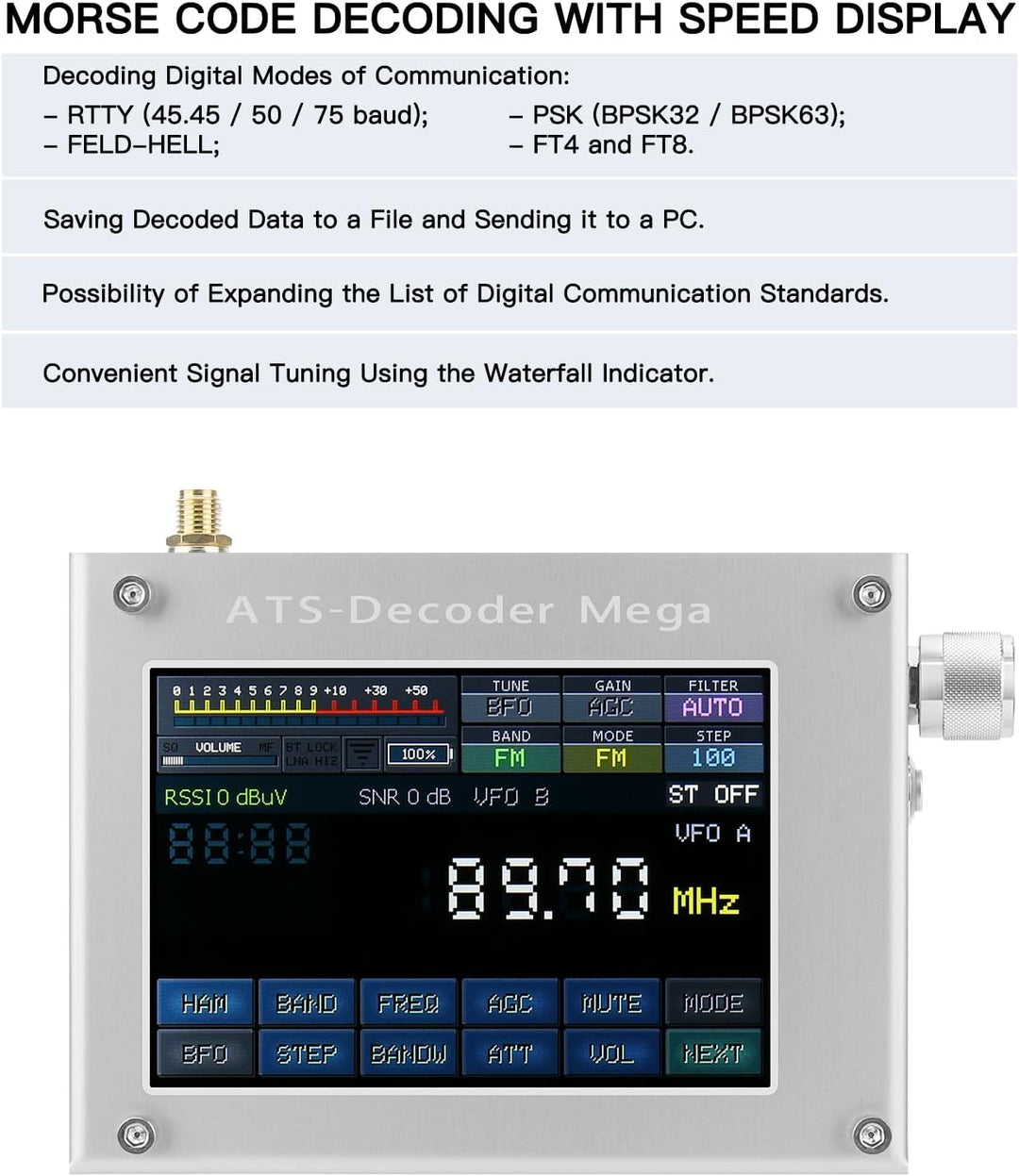 ATS-Decoder Mega SDR Radio AM FM SYNC SSB CW DIGI Empfänger Verbessert Version von ATS25 max-Decoder