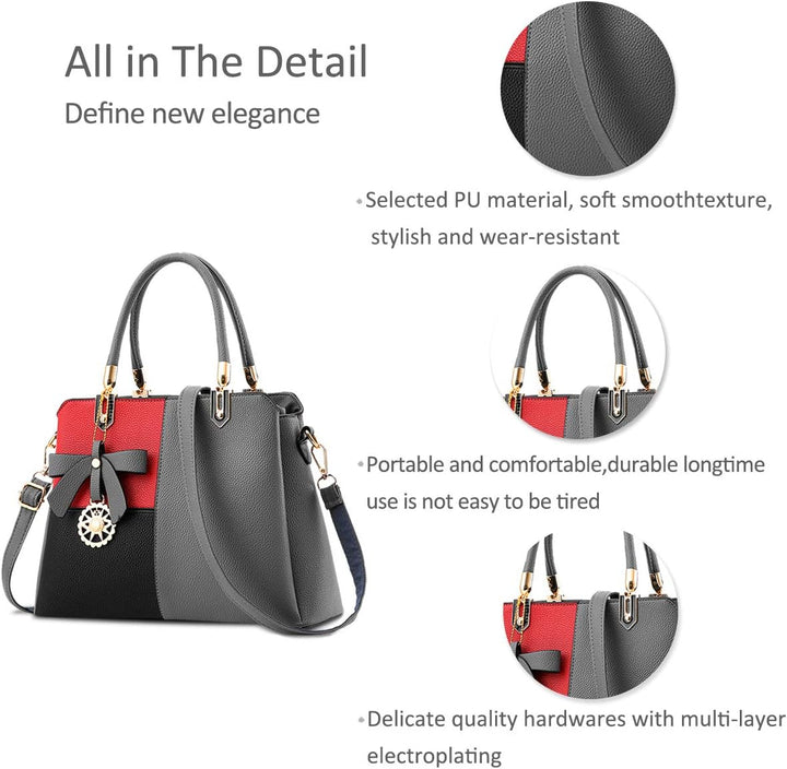NICOLE&DORIS Damen Handtasche Schultertasche Frau Top Griff Taschen Umhängetasche Retro Weiblich Des