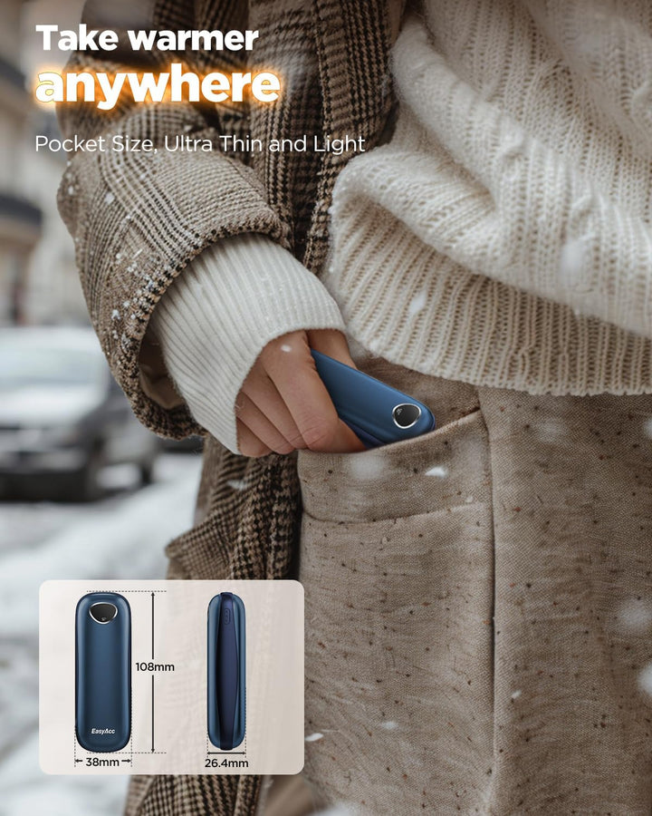 Handwärmer Elektrisch 10000mAh,EasyAcc 2er-Pack Handwärmers,3 Heating Modes Rechargeable Pocket Hand