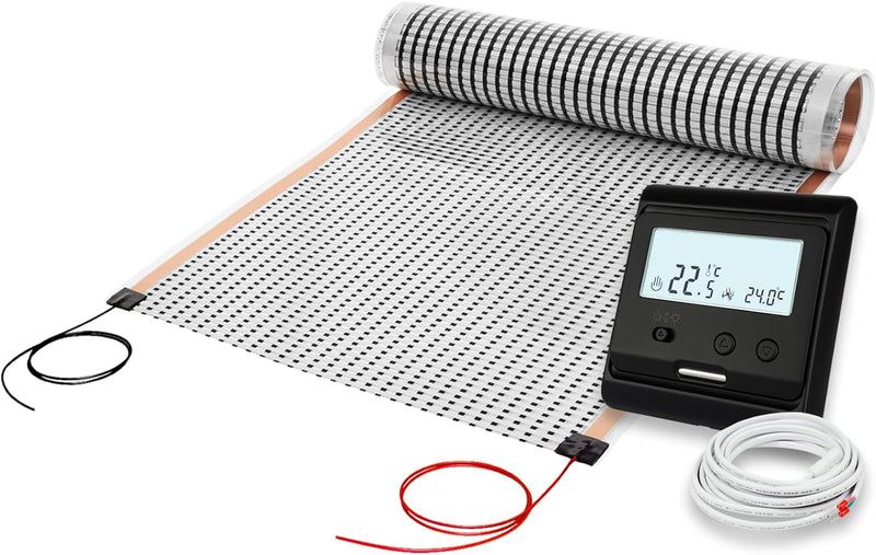 3m 130Watt 12V Niedervolt Carbon Heizfilm mit Thermostat - Bodenheizung im Wohnwagen, individuelle P