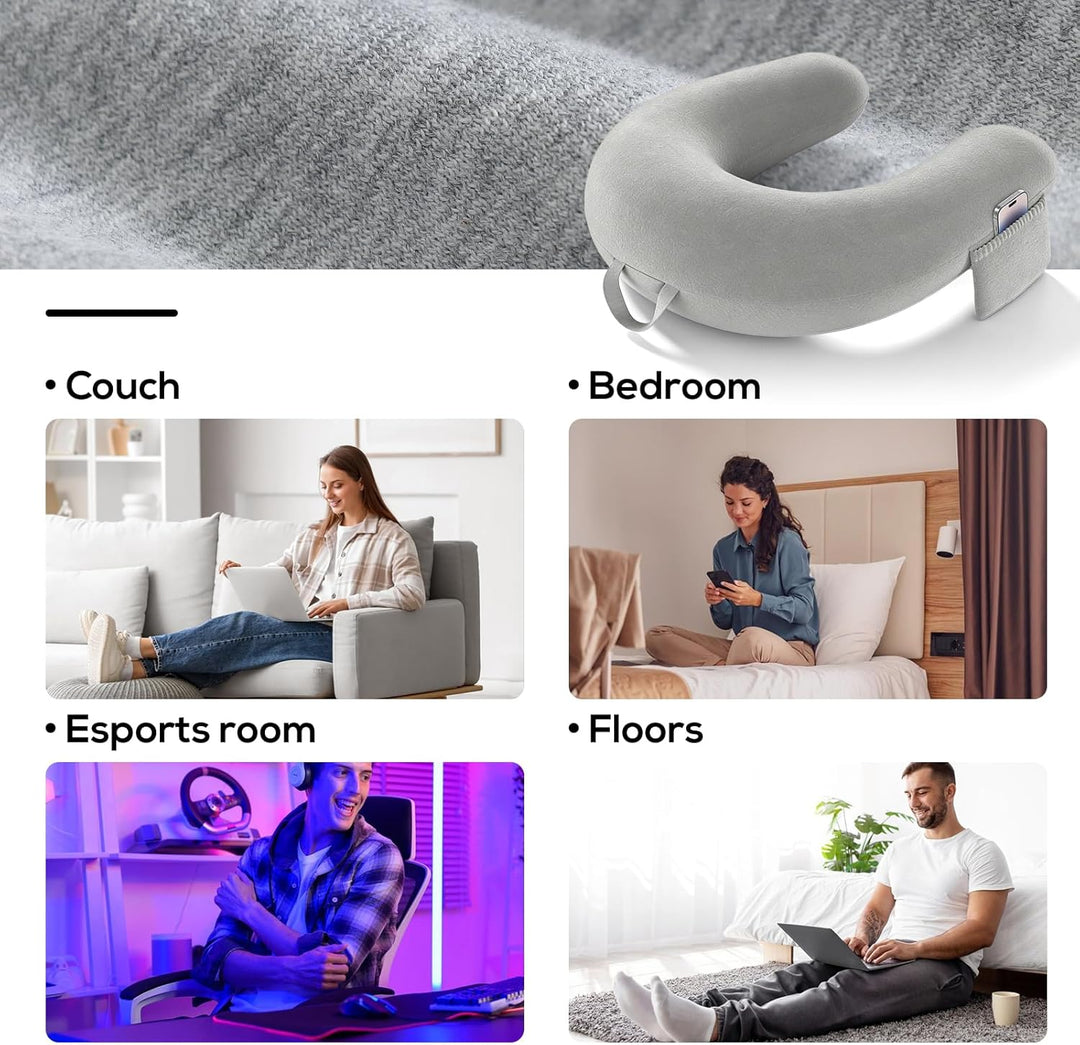 Gaming Kissen, Lesekissen, Reading Pillow, 40×34×10cm Armstützkissen im Bett und Sofa, U Förmiges Le