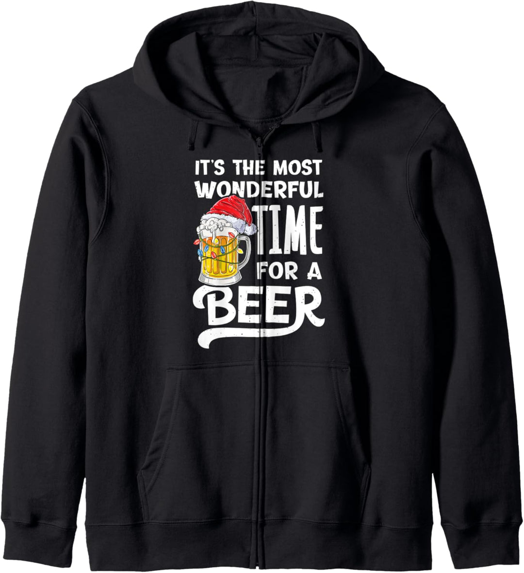 It's The Most Wonderful Time For A Beer Christmas Santa Hat Kapuzenjacke
