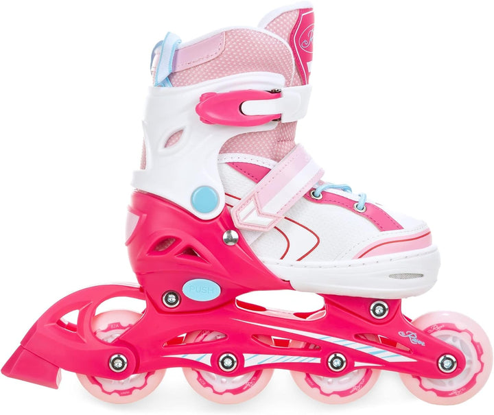 Kinder Inline Skates Inliner Raven Lia verstellbar mit LED Leuchtrad 30-33 (18-20,5cm) Raven Lia Pin