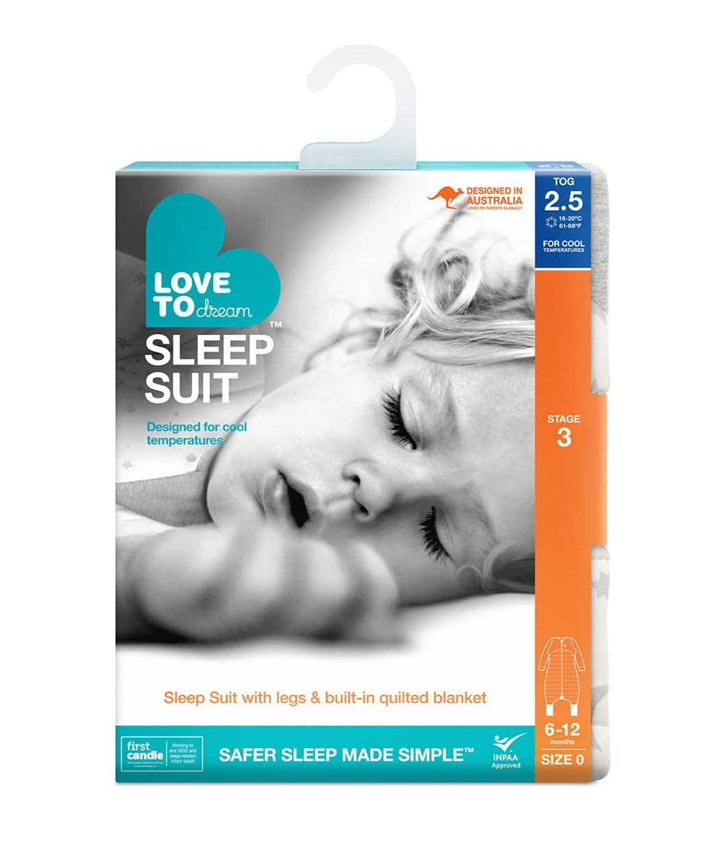 Love To Dream Schlafsack mit Füssen, 12-24 Monate, integrierte Steppdecke für kühle Temperaturen (16