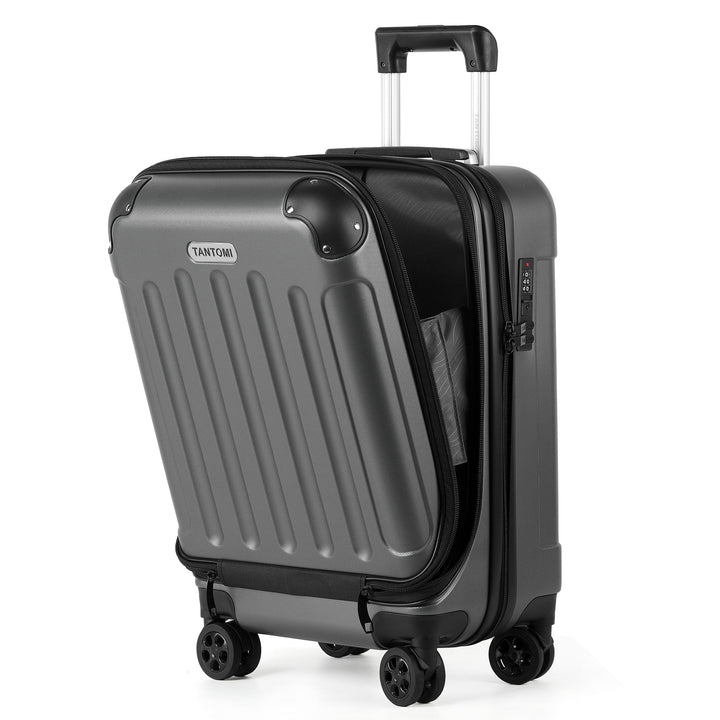 TANTOMI Handgepäck Koffer mit Laptopfach Erweiterbar, Hartschalenkoffer mit Zahlenschloss, Reisekoff