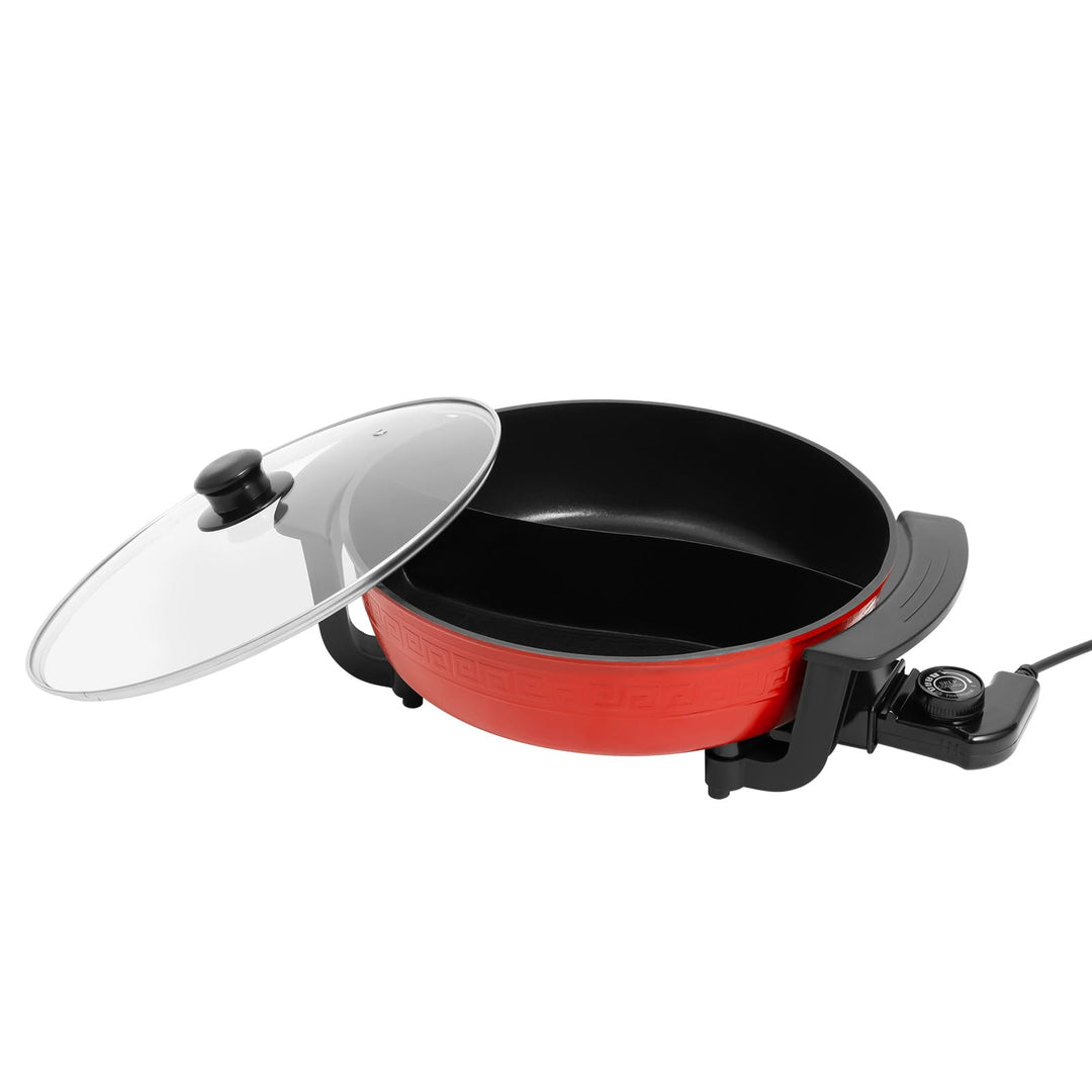 KEESUNG 6L Elektrische Hot Pot, 2-Geschmack Kochplatte Doppeldampfer Suppentopf Küche Multifunktions