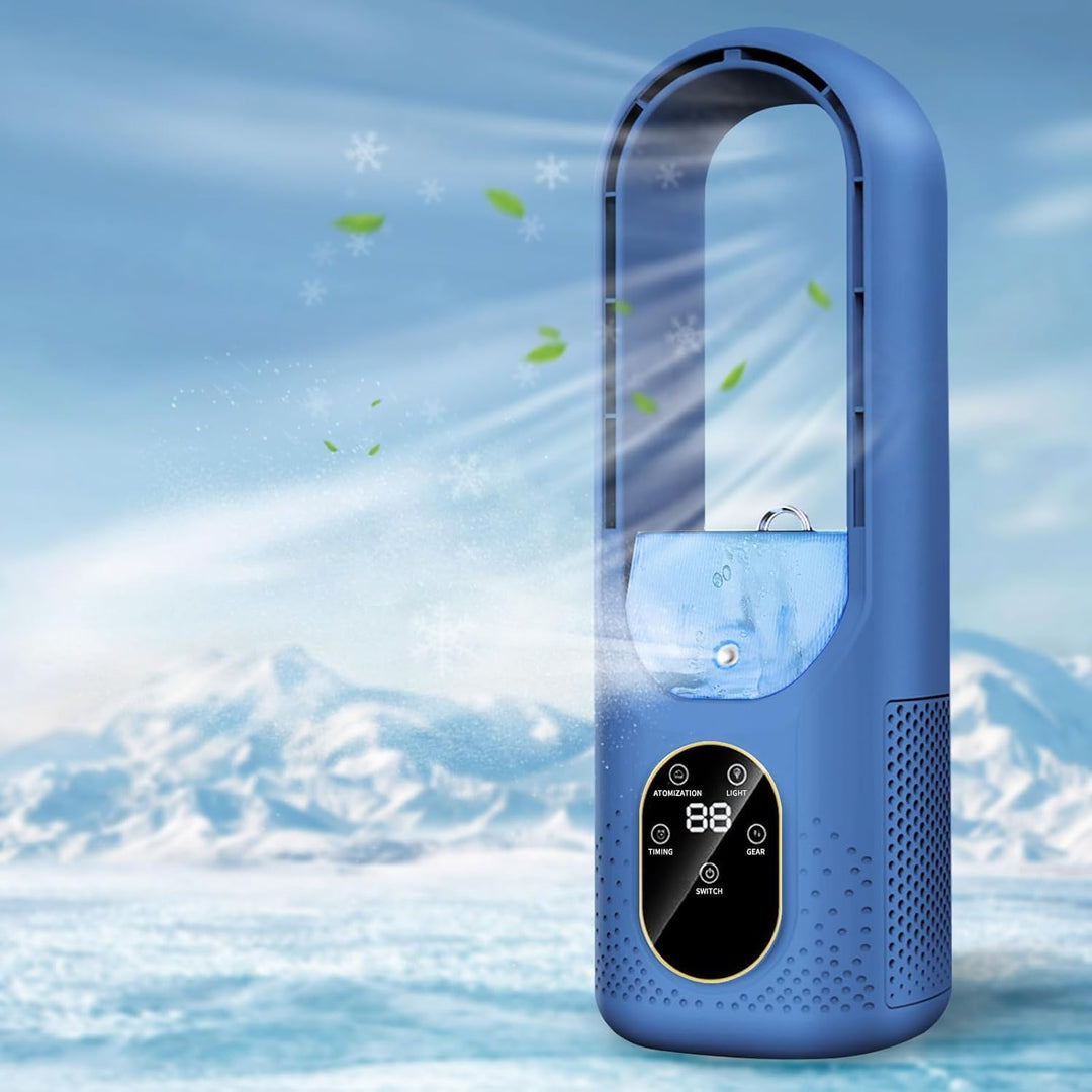3-in-1 Mini Klimaanlage, 2026 Upgraded Tragbarer Luftkühler mit 6 Geschwindigkeiten, Sprühfunktion,
