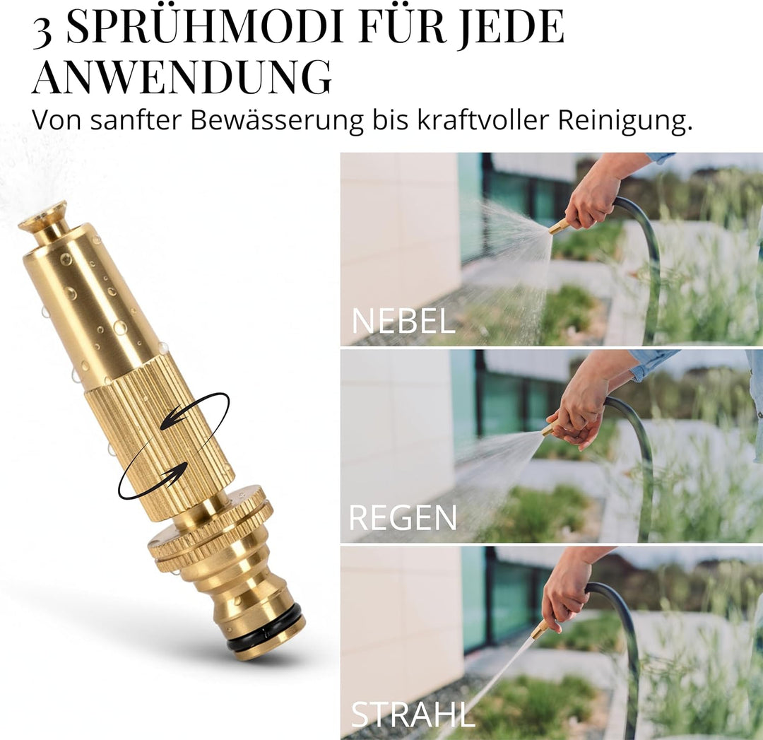 Livlig53 Gartenspritze Messing Zubehör Set 1/2" Zoll 13mm Schlauch, mit Wasserstop und Hahnanschluss