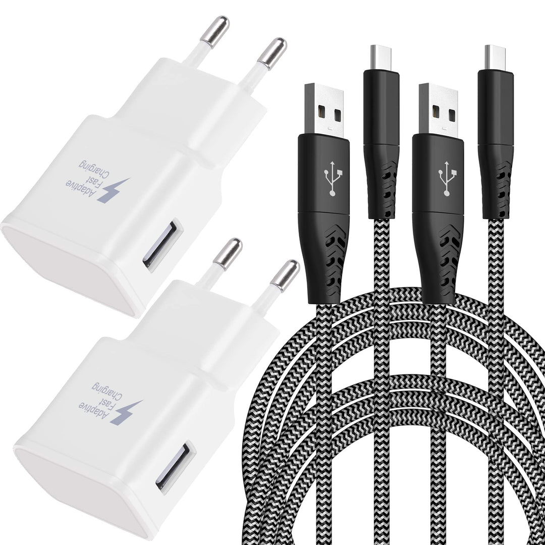 2-Pack Ladegerät mit Ladekabel Für Samsung Galaxy S8, S8+, S9, S9 Plus, S10, S10 Plus, S10e 5G, S20,