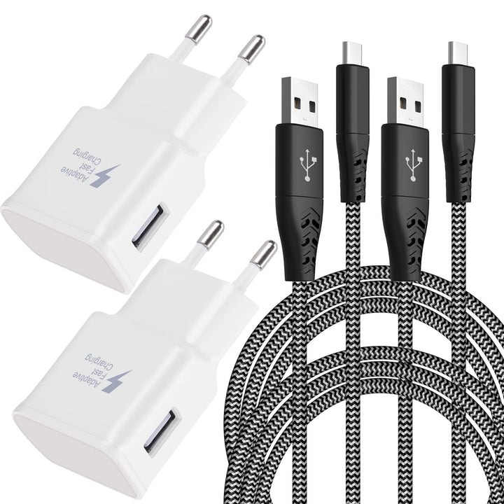 2-Pack Ladegerät mit Ladekabel Für Samsung Galaxy S8, S8+, S9, S9 Plus, S10, S10 Plus, S10e 5G, S20,