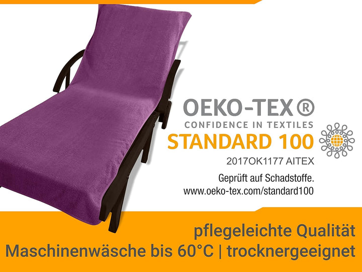 npluseins 2er Pack Auflagen für Sonnenliege und Gartenliege 1594.2319, Liege 70 x 200 cm, Beere Lieg