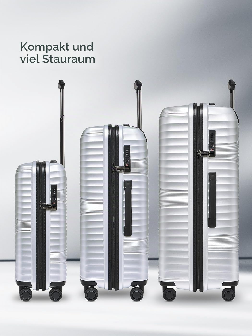 Pactastic Collection 02 Ultra leicht Hartschalen Koffer-Set 3-teilig | Robustes Polypropylen Materia