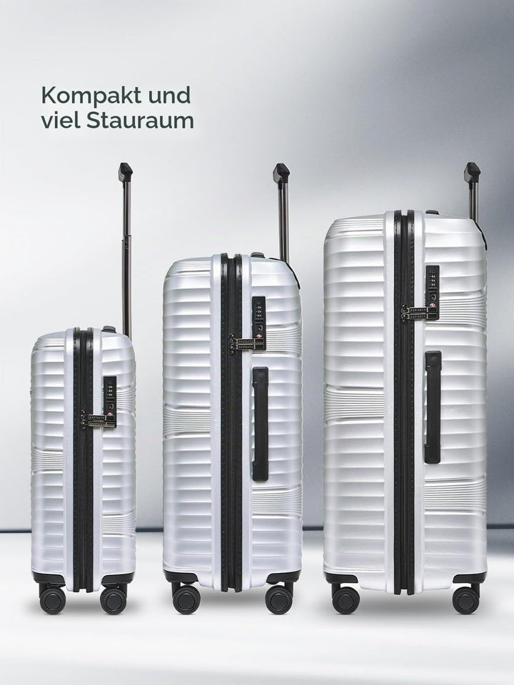 Pactastic Collection 02 Ultra leicht Hartschalen Koffer-Set 3-teilig | Robustes Polypropylen Materia