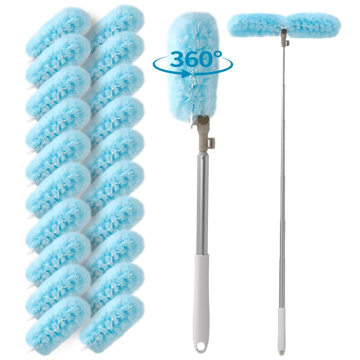 Staubwedel Teleskop Kompatibel mit Swiffer Staubmagnet Nachfüllpackung, 180cm Teleskopstange mit 20