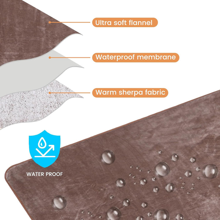 PETTOM Hundedecke Wasserdicht, Hundedecke Flauschig aus Sherpa Fleece, Hunde Decke Sofaschutz, Katze
